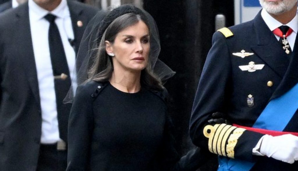 La Reina Letizia en el funeral de la Reina Isabel