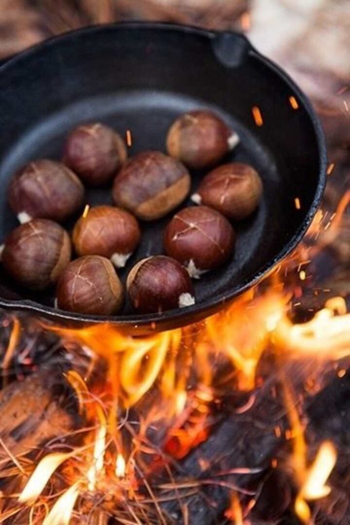 Castañas con fuego