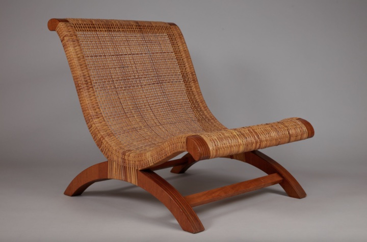 Clara Porset (Mexican, born Cuba. 1895&ndash;1981). Butaque. 1957. Laminated wood and woven wicker, 28 3/4 &times; 25 13/16 &times; 33 7/16&Prime; (73 &times; 65.6 &times; 84.9 cm). The Museum of Modern Art, New York. Gift of The Modern Women&rsquo;s Fund