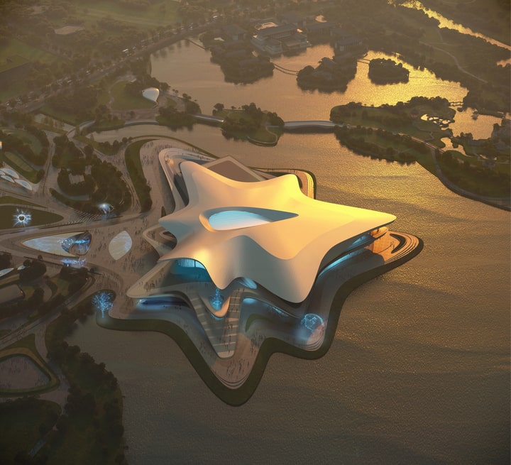 Alzado Museo Zaha Hadid China
