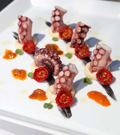 Pulpo, brochetas,recetas navidad, aperitivo navidad