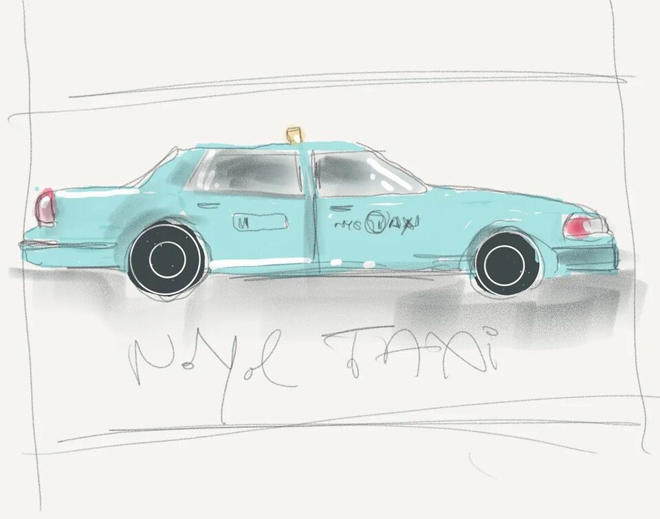 Tiffany's & Co., taxi azul, taxi, NY
