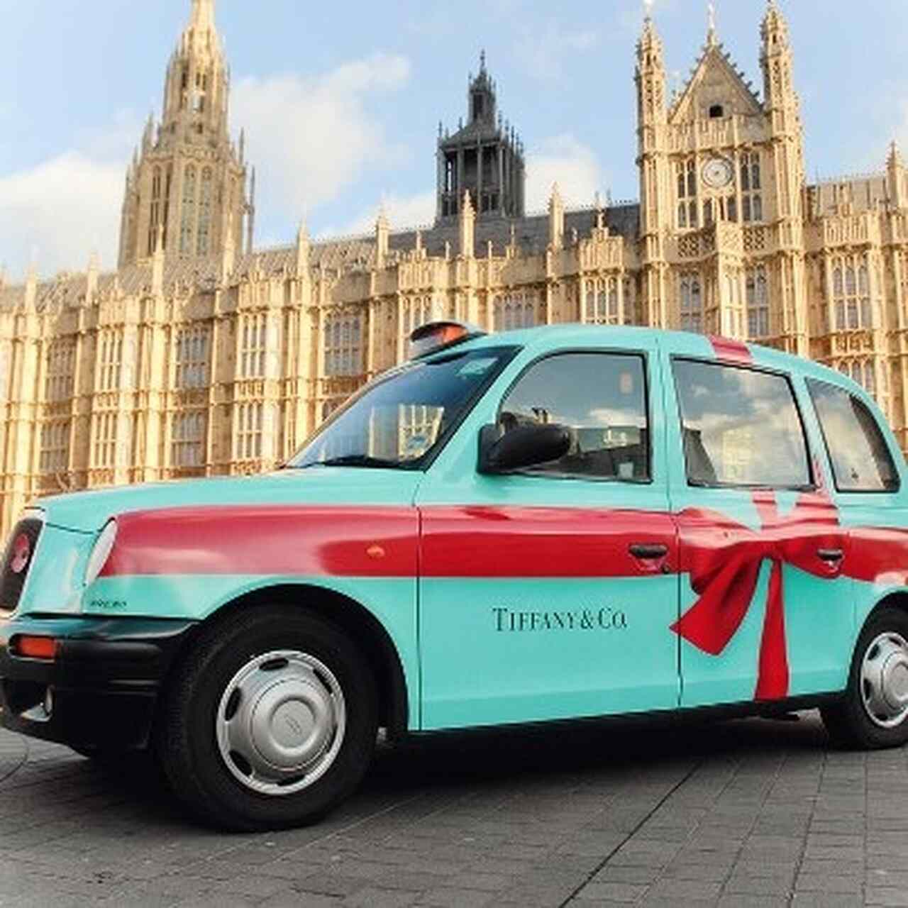 Tiffany's & Co., taxi azul, taxi, NY