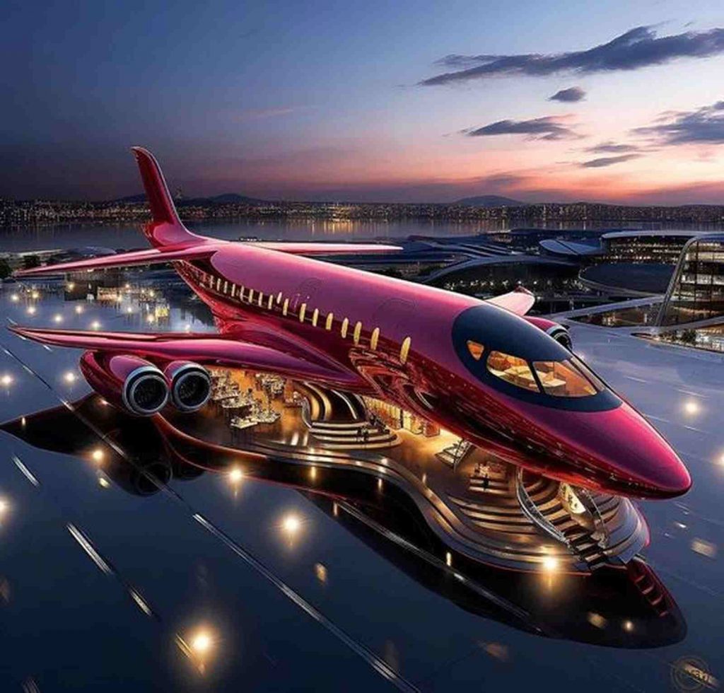 Jet privado rojo