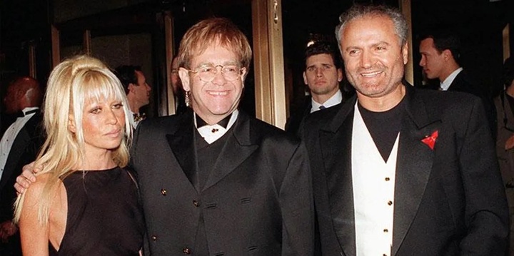 Donatella, Gianni Versace, Elton John