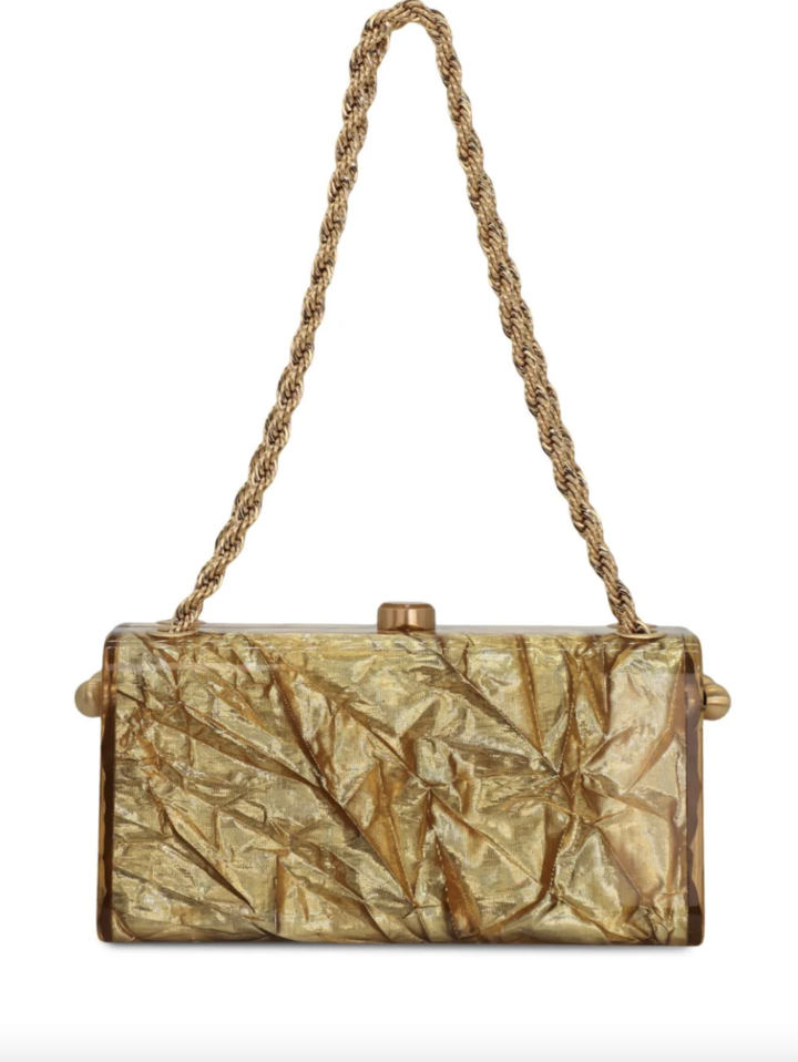 bolso metalizado, bolso dorado Cult Gaia
