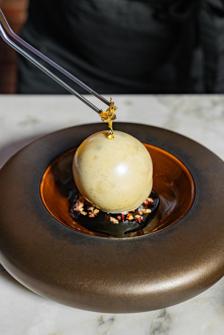 Helado vainilla con bals&aacute;mico, postre Rams&eacute;s