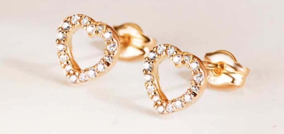 Pendientes coraz&oacute;n