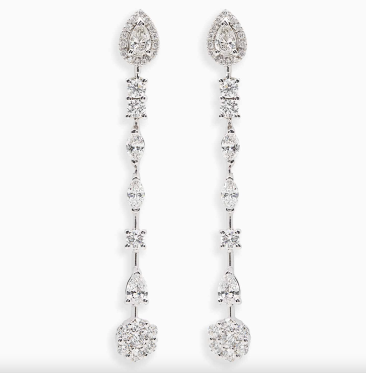 Pendientes largos de diamantes de Rabat