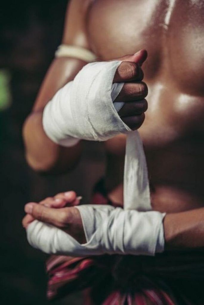 Manos venda, boxeo