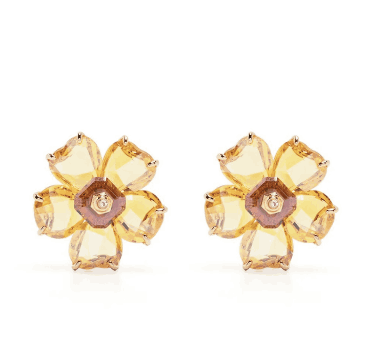 Pendientes de cristales amarillos de Swarovski