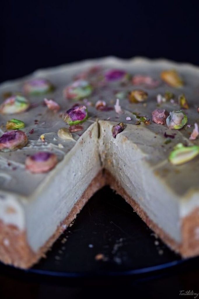 Tarta de queso y pistacho