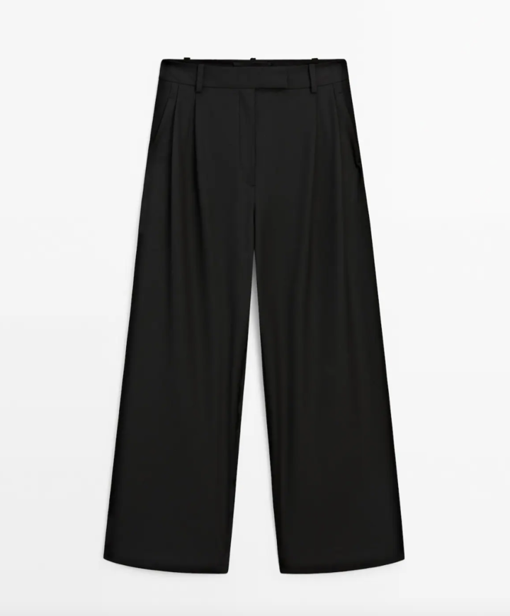 Pantal&oacute;n negro de vestir de Massimo Dutti