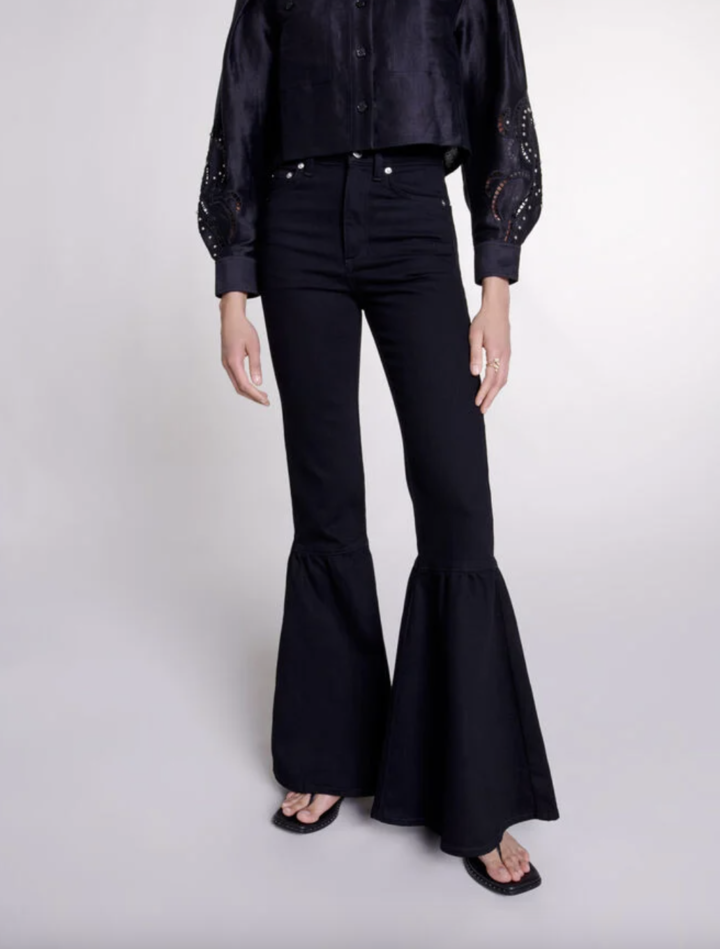 Pantal&oacute;n negro acampanado de Maje