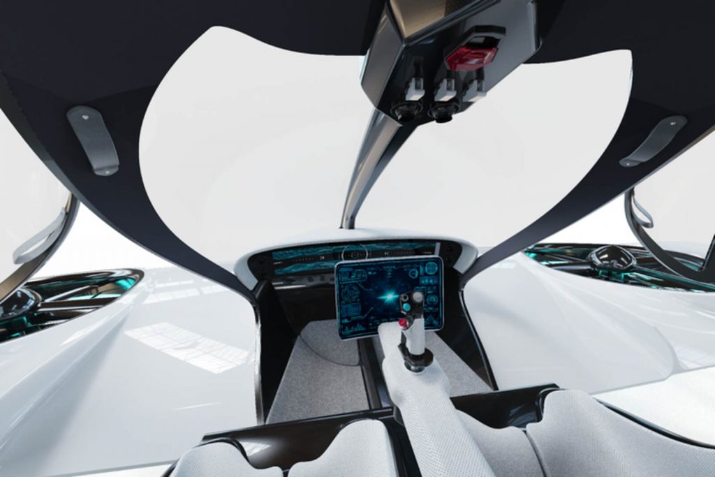 Interior coche volador