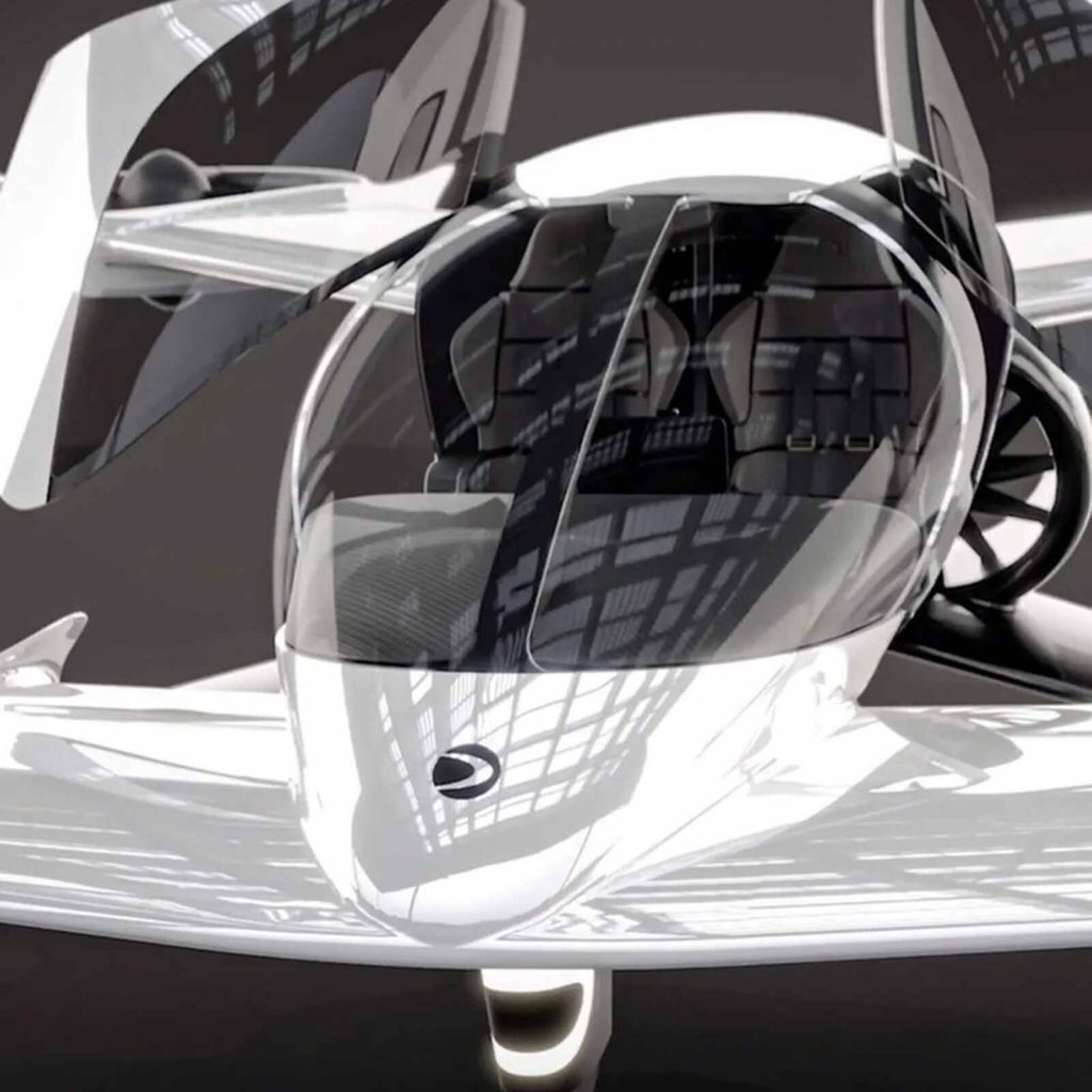 Frontal coche volador