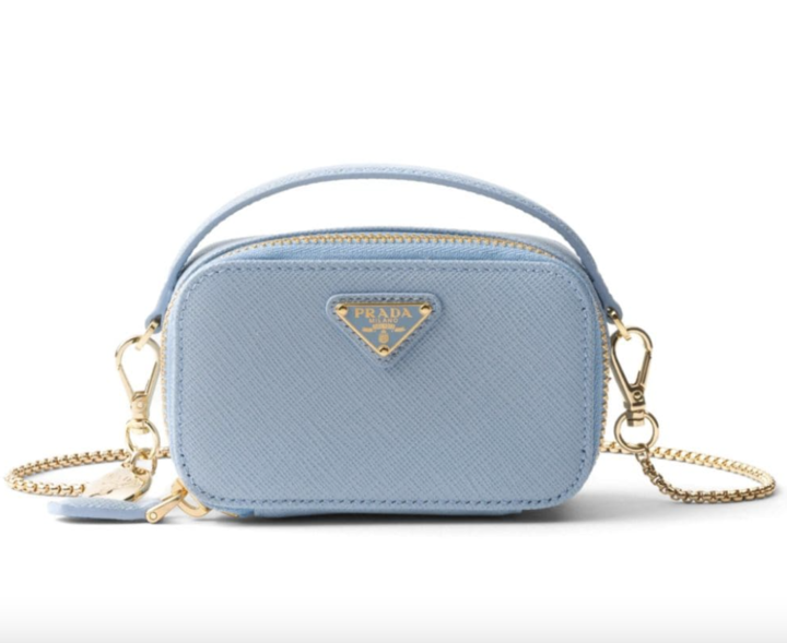 Bolso mini Prada, azul claro