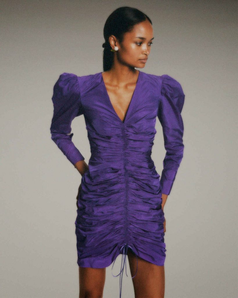 Vestido morado JC Pajares