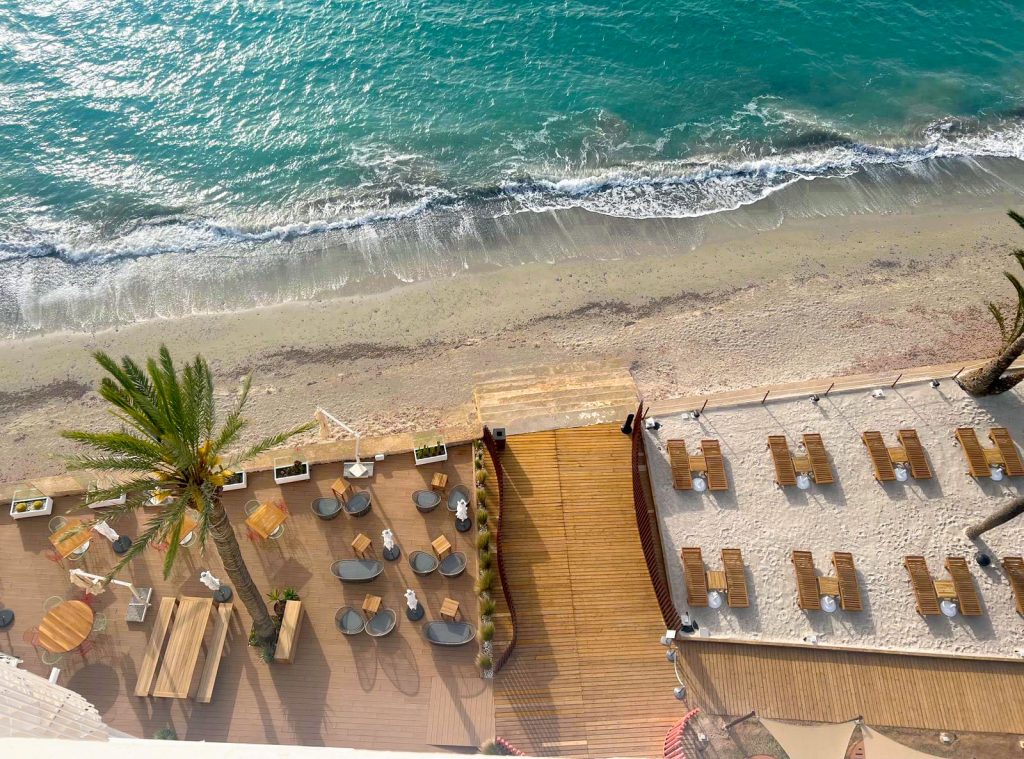 Vista cenital del beach club Seahorse