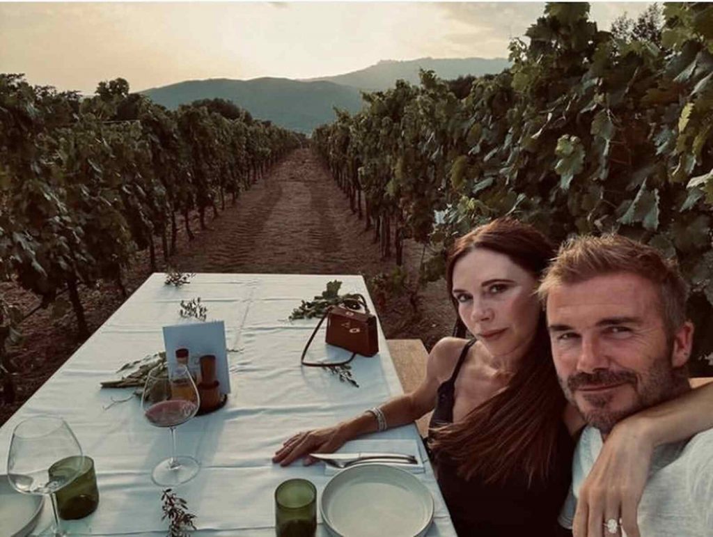 Cena de los Beckham en un vi&ntilde;edo de C&oacute;rcega
