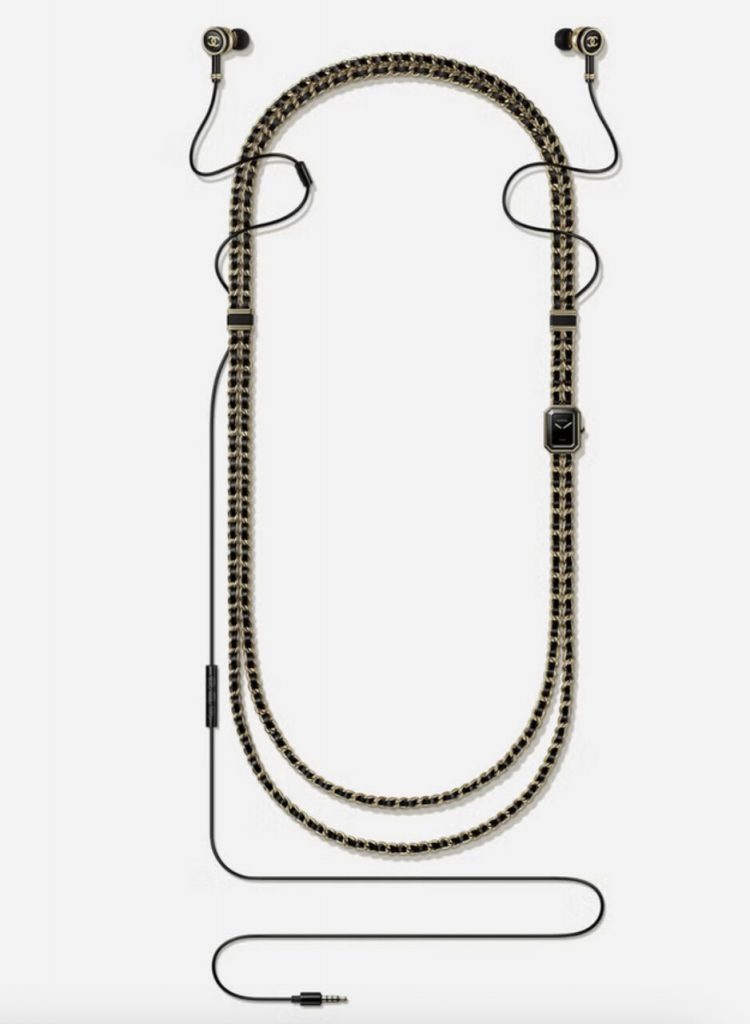 chanel, reloj, reloj collar auriculares