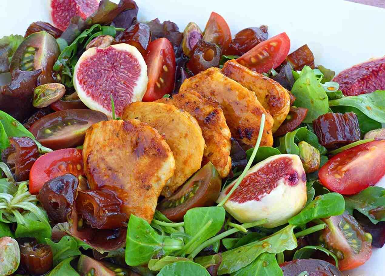 Ensalada, ensalada de pollo e higos, salud, dieta