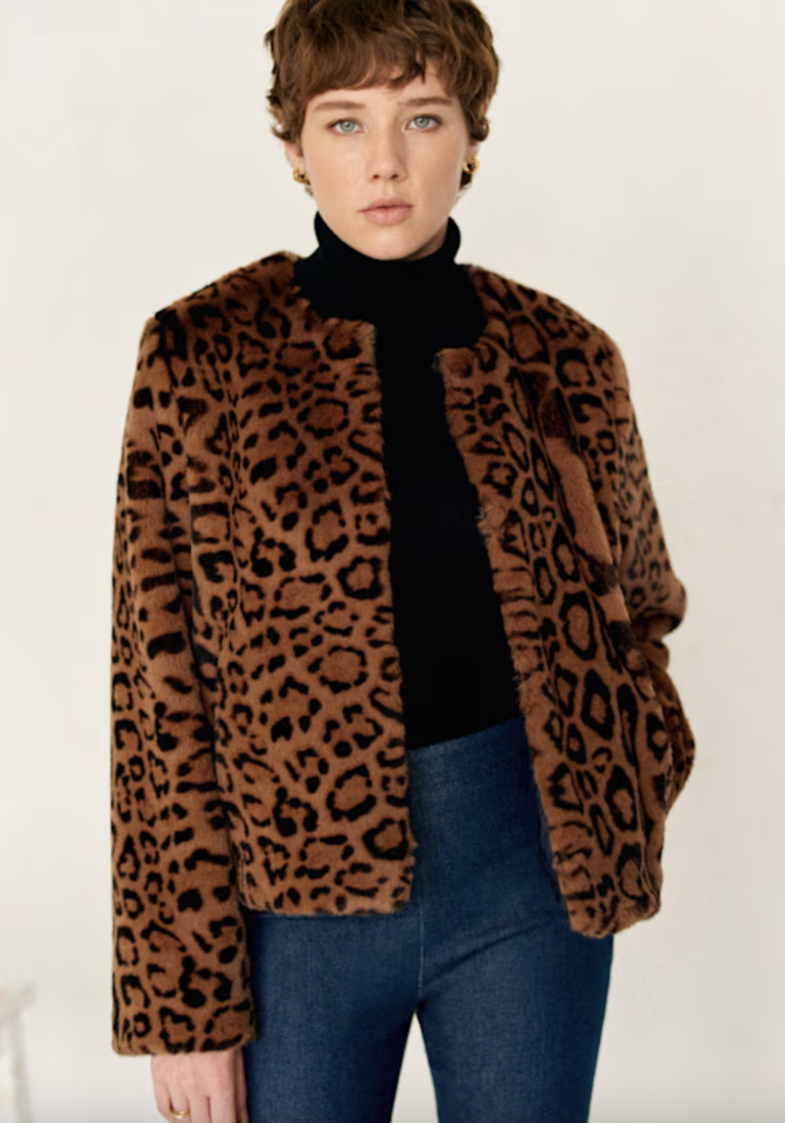 Abrigo de animal print, S&egrave;zane