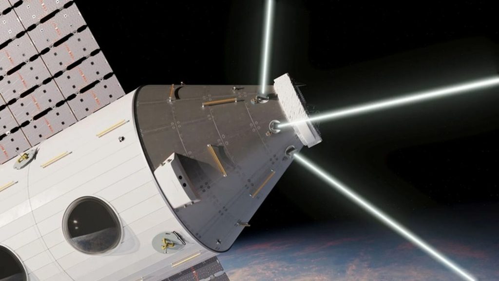 Estaci&oacute;n espacial con luces