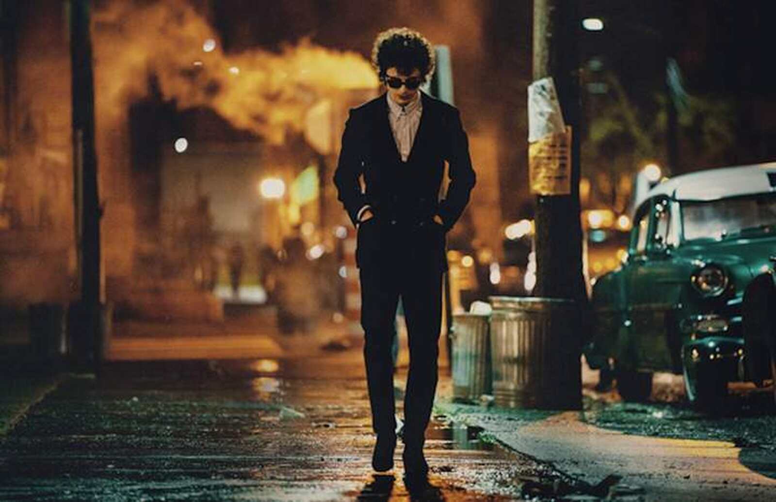 Escena de Timoth&eacute;e Chalamet en 'A Complete Unknown'