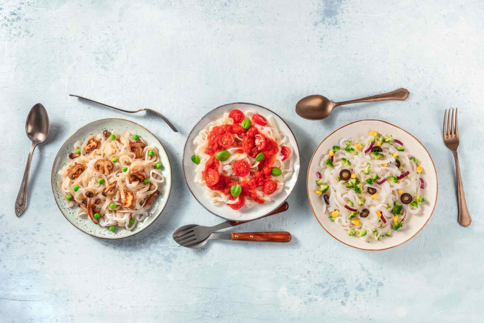 Platos de pasta Konjac