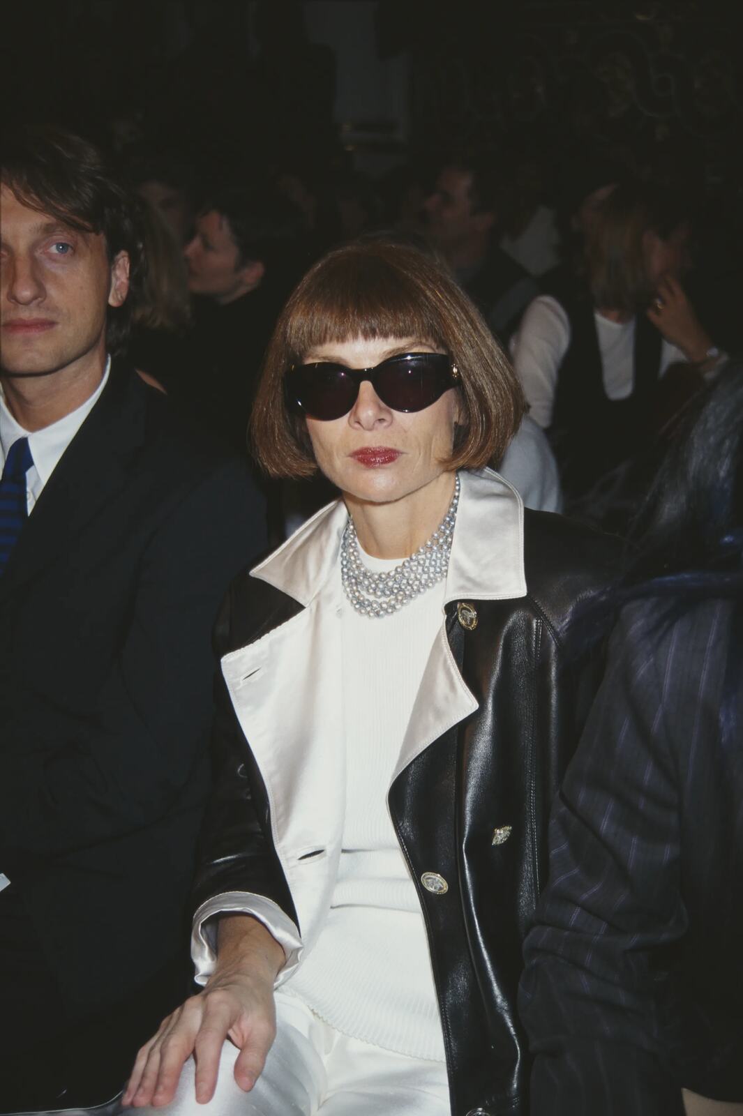 Anna Wintour con uno de sus collares de perlas