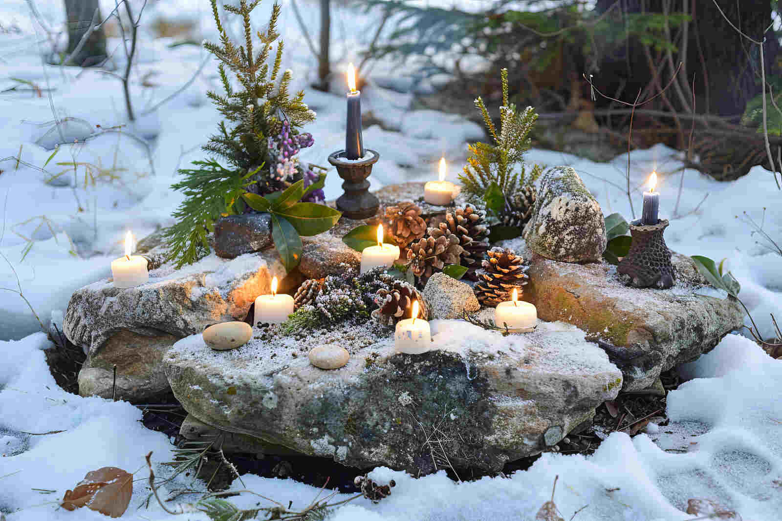 Solsticio de invierno con velas