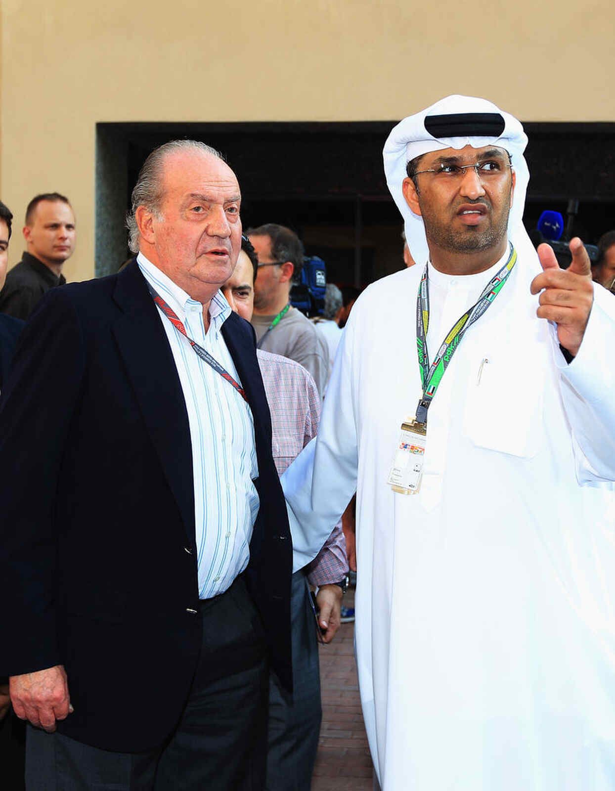 El rey em&eacute;rito con el pr&iacute;ncipe de Abu Dabi