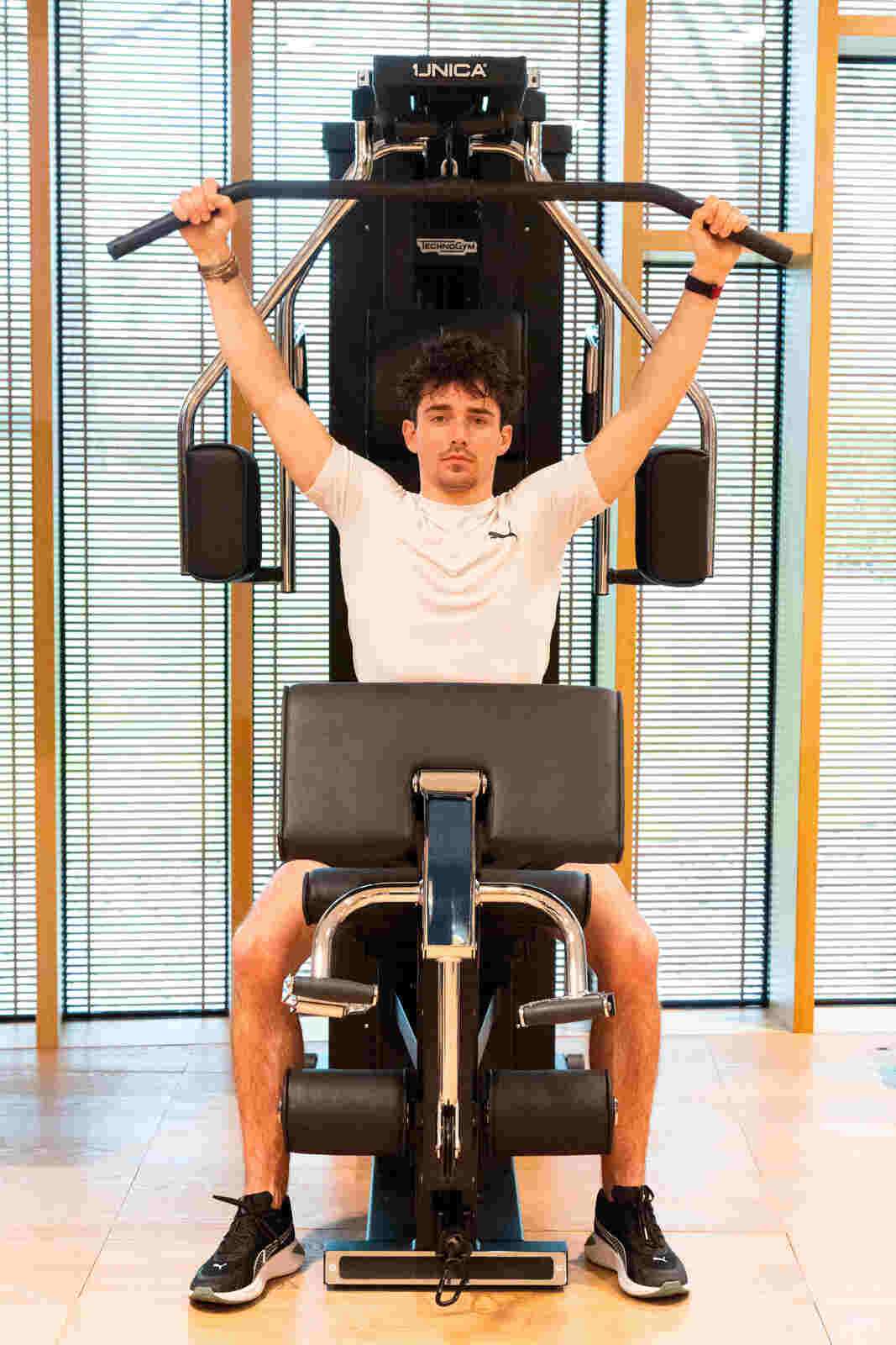 entrenamiento de fuerza del piloto de Ferrari