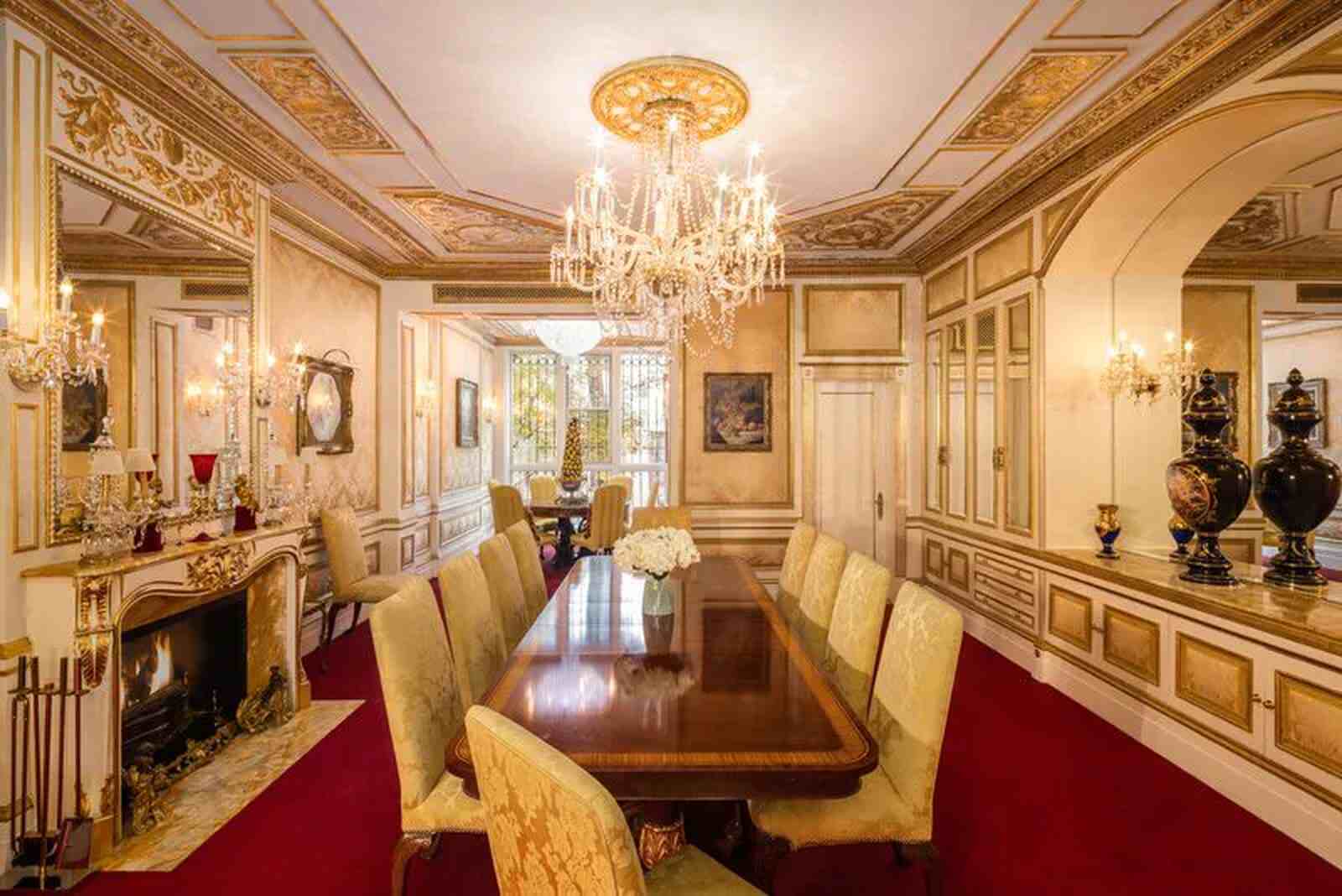 Comedor de la casa de la ex modelo