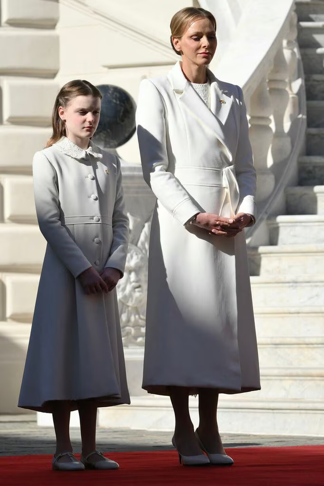 Charl&egrave;ne de M&oacute;naco y su hija ante el Papa en Semana Santa