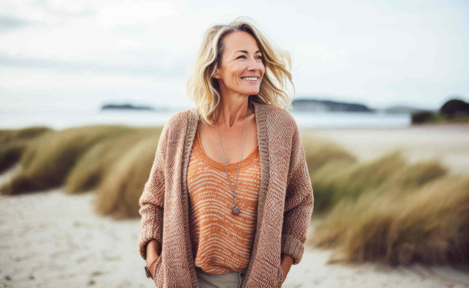 Mujer de m&aacute;s de 50 con turina de ejercicio