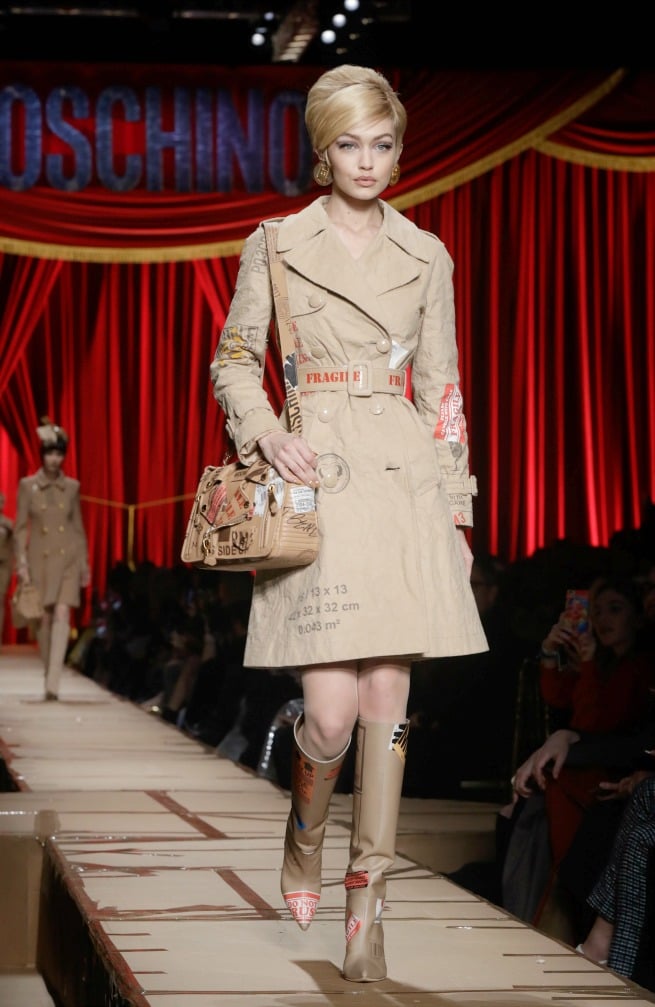 Gigi Hadid Moschino Milan Fashion Week 2017
