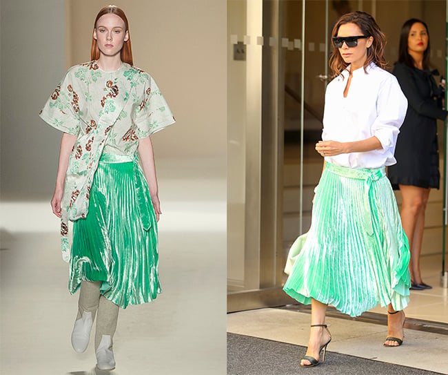 victoria beckham falda verde compo