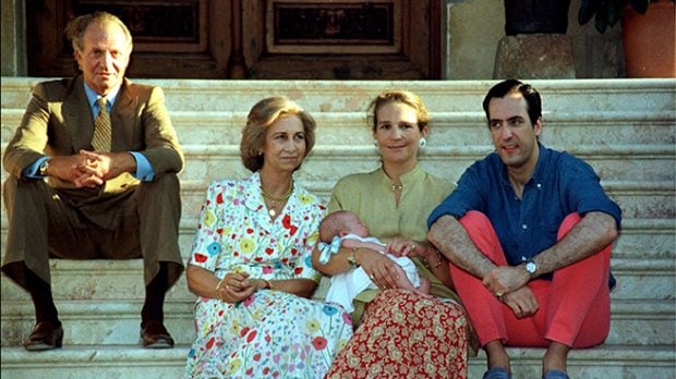 Jaime de Marichalar, la infanta Elena, el rey Juan Carlos y la reina Sofía