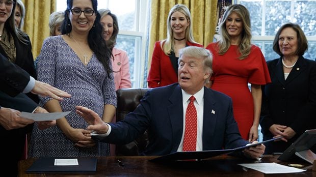 Ivanka Trump, Melania Trump y Donald Trump