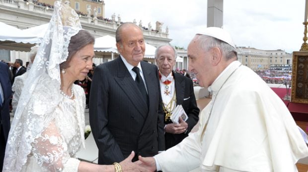 rey juan carlos, reina sofia y papa francisco