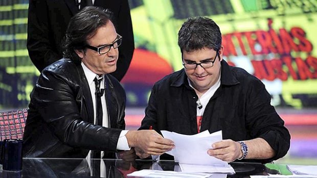Pepe Navarro y Florentino Fern&aacute;ndez durante el programa 'Tonter&iacute;as las justas' /Gtres