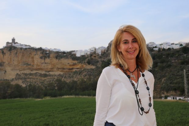 Carmen Janeiro durante la corrida de su hermano Víctor