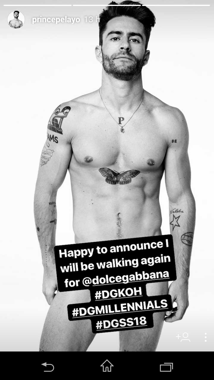 Pelayo D&iacute;az Instagram Dolce Gabbana
