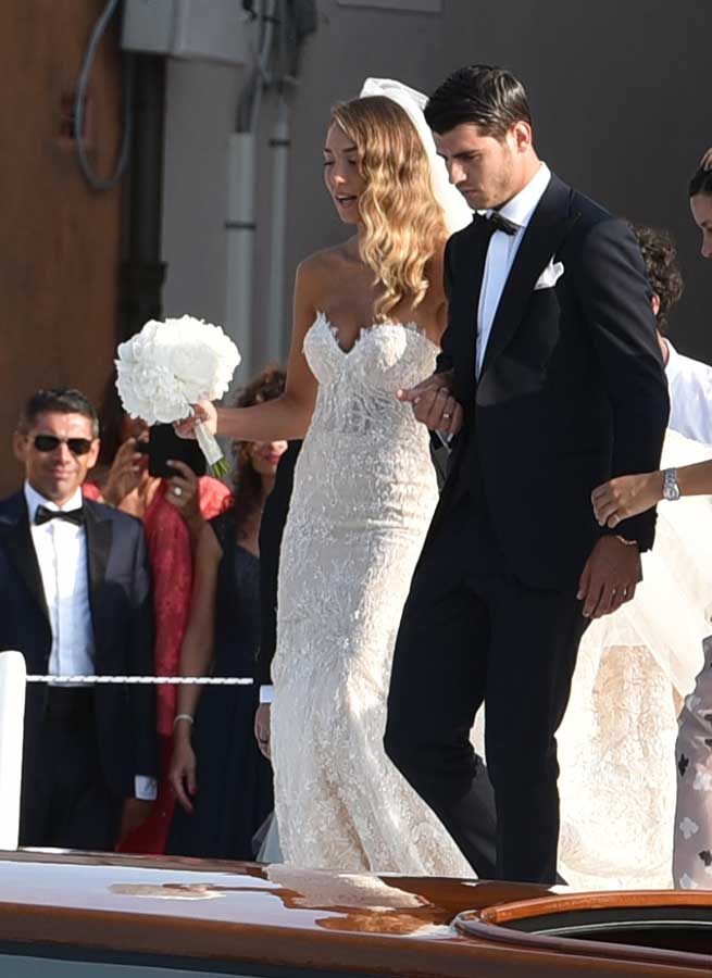 &Aacute;lvaro Morata y Alice Campello