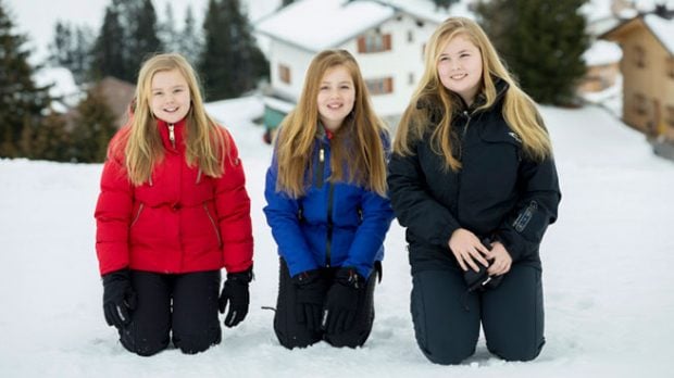 Posado oficial de las hijas de los Reyes de Holanda