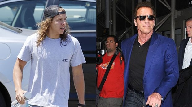 Arnold Schwarzenegger y su hijo Joseph Baena 