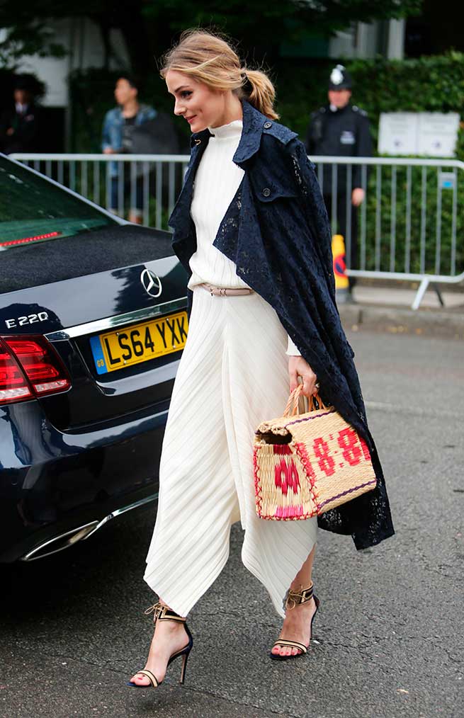 Olivia Palermo Trench Encaje Capazo Look Wimbledon