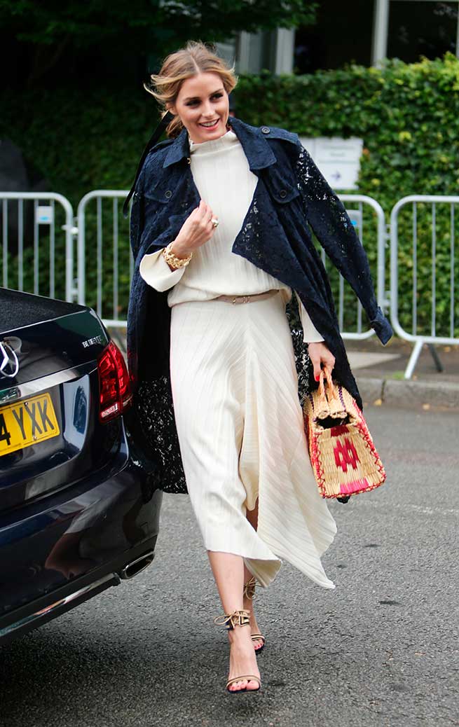 Olivia Palermo Trench Encaje Capazo Look Wimbledon